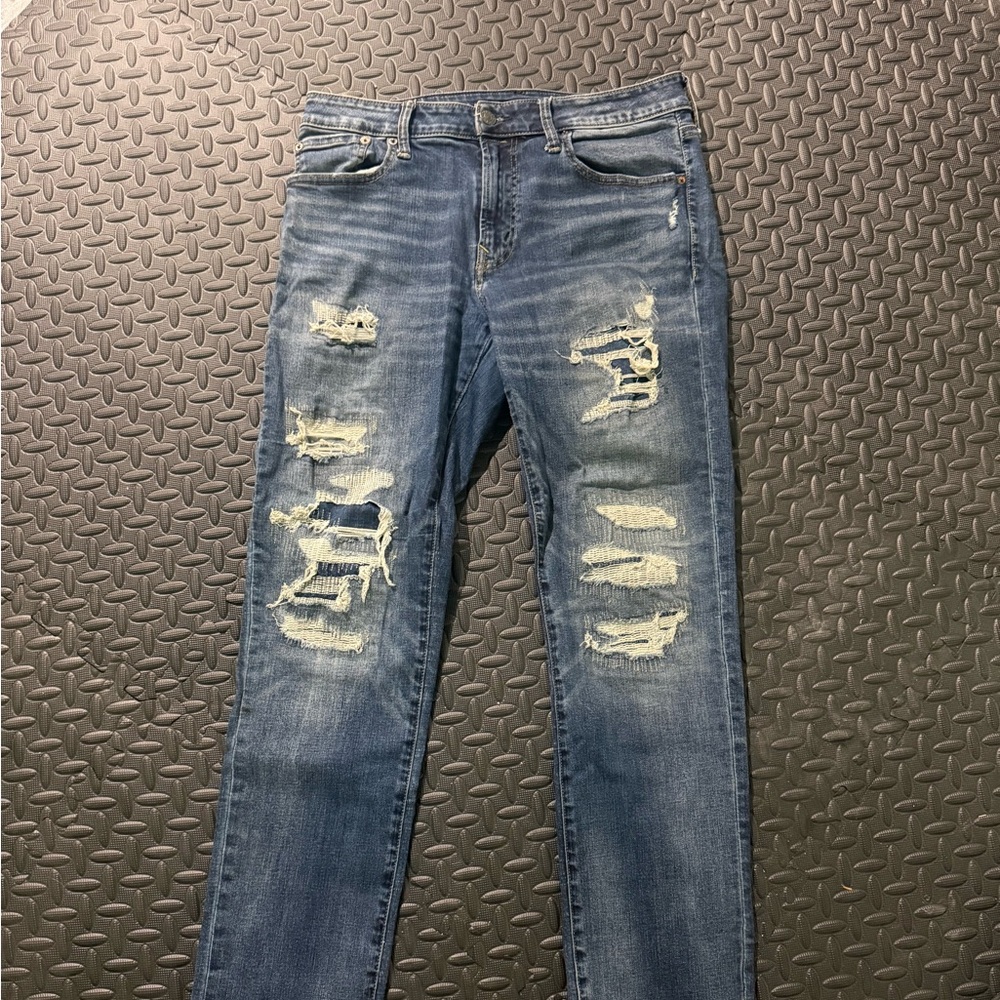 American Eagle Outfitters Blue Distressed Men Jeans